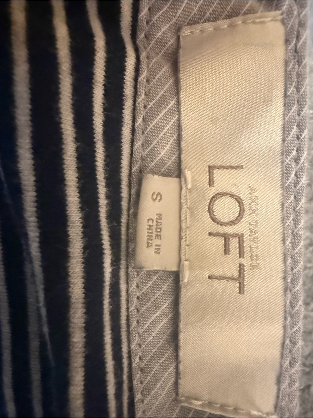 LOFT Navy and White Striped Knit Tunic - Picture 4 of 4